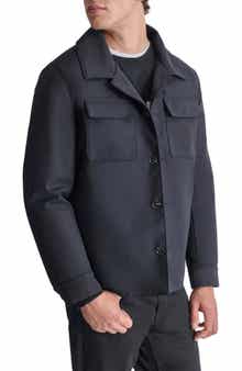 DKNY Water Resistant Shirt Jacket with Hooded Bib