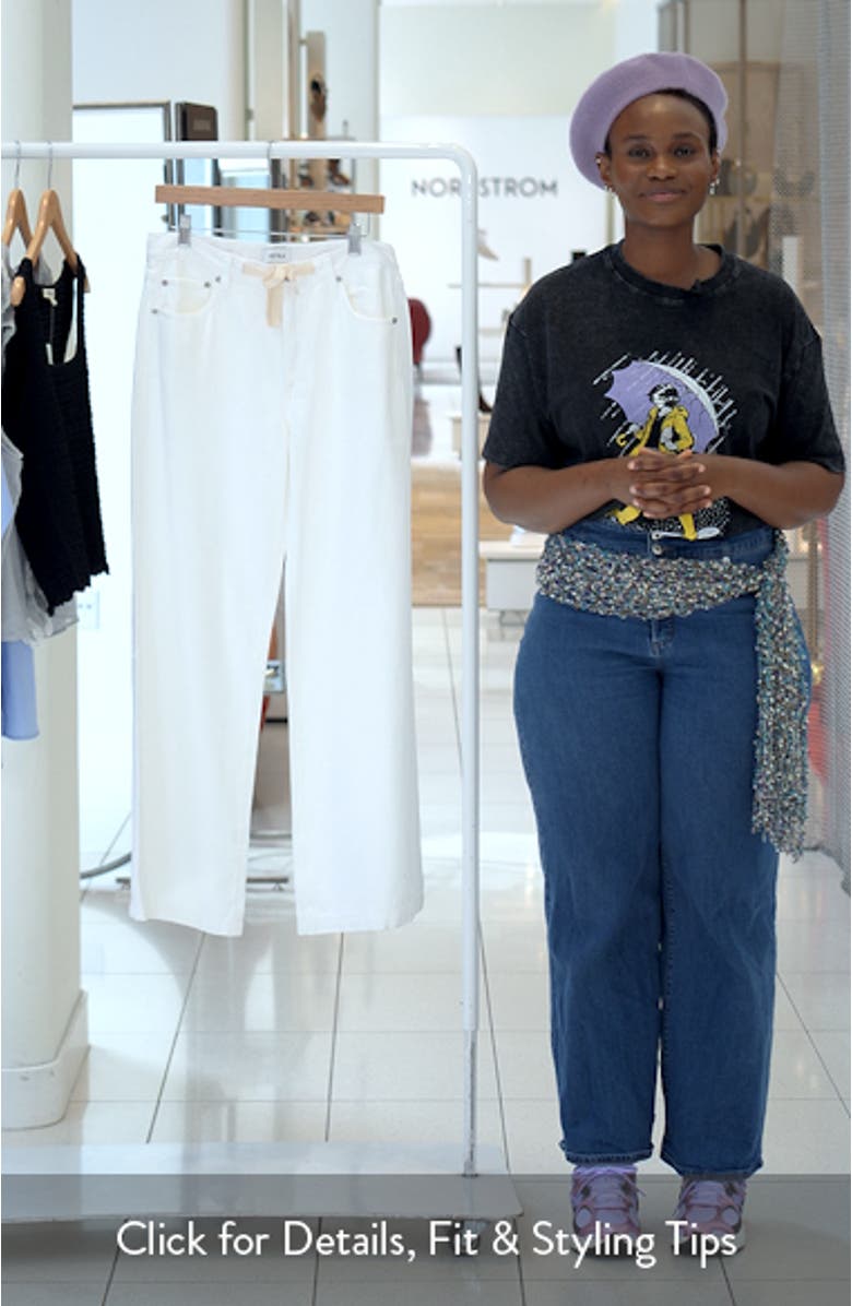 Jadyn Drawstring Mid Rise Palazzo Jeans, sales video thumbnail