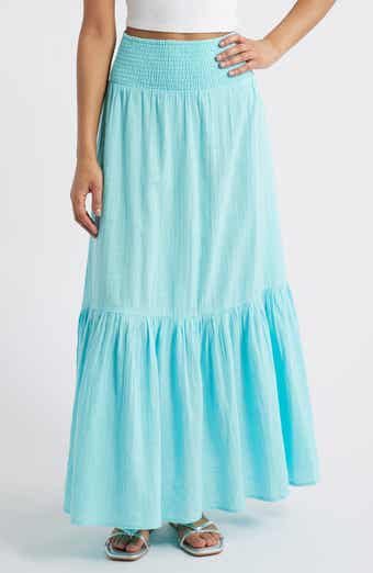 Billabong In the Palms Tiered Cotton Maxi Skirt