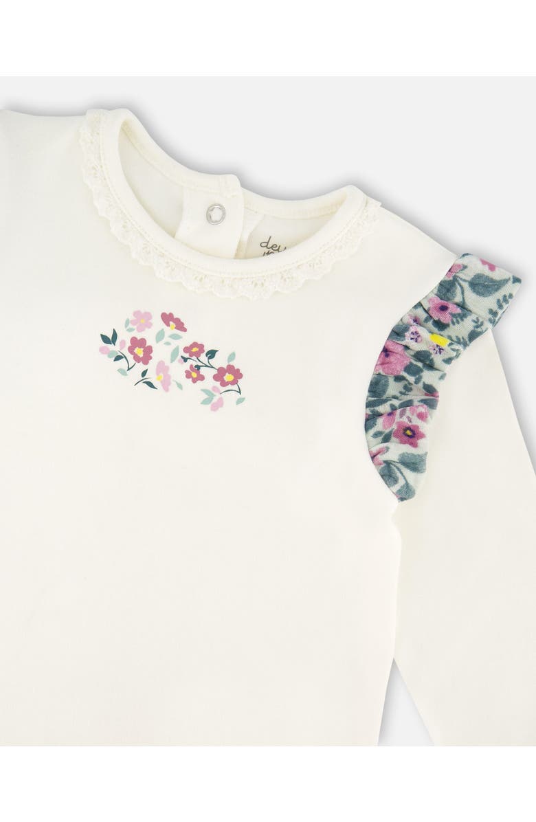 Deux par Deux Organic Cotton Top and Muslin Pants Set, Alternate, color, Off-White