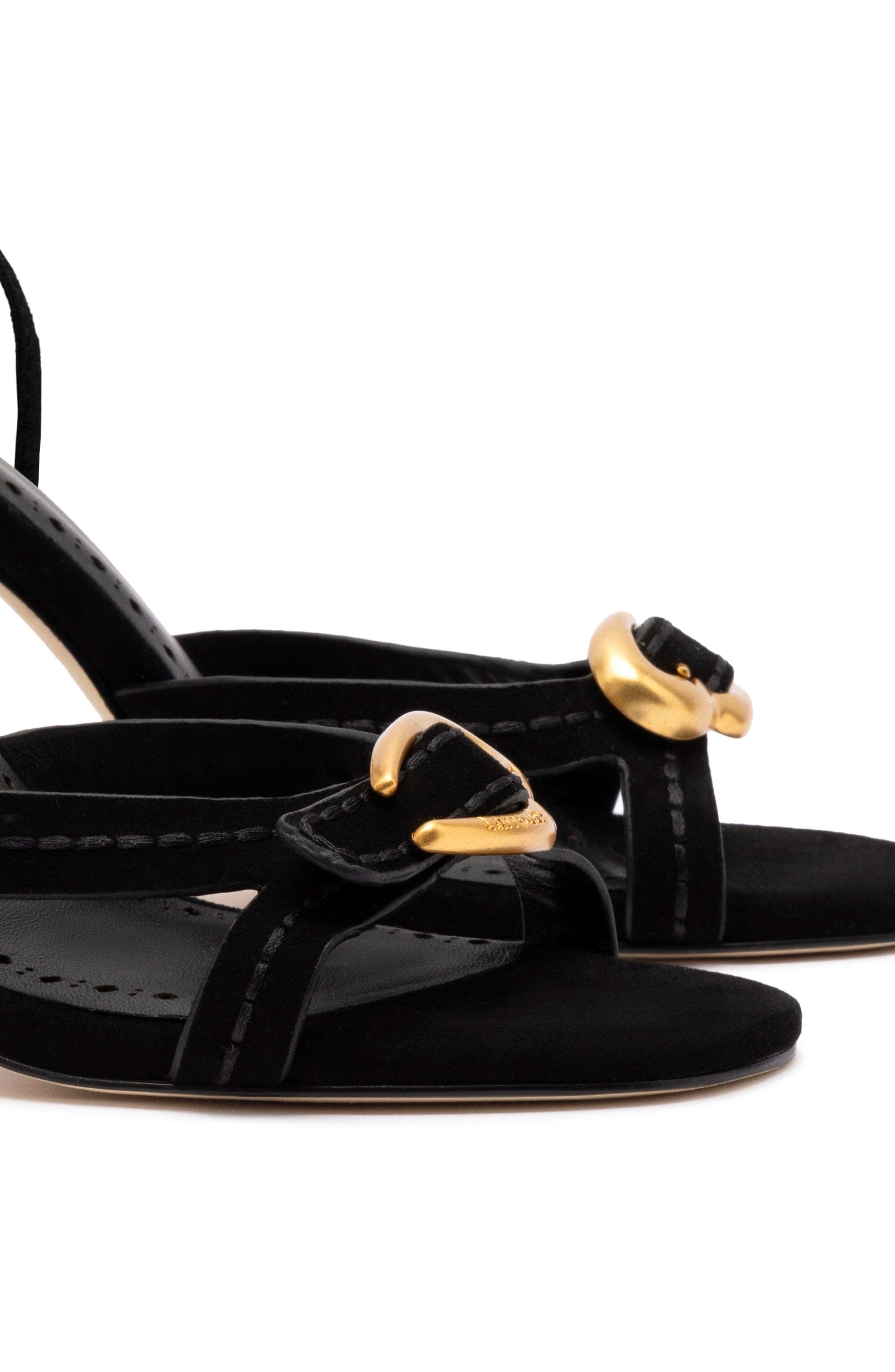 Larroudé Verona Strappy Sandal, Alternate, color, Black