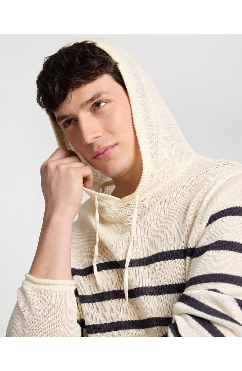 Onia Frank Hooded Sweater, Alternate, color, Midnight/Egret