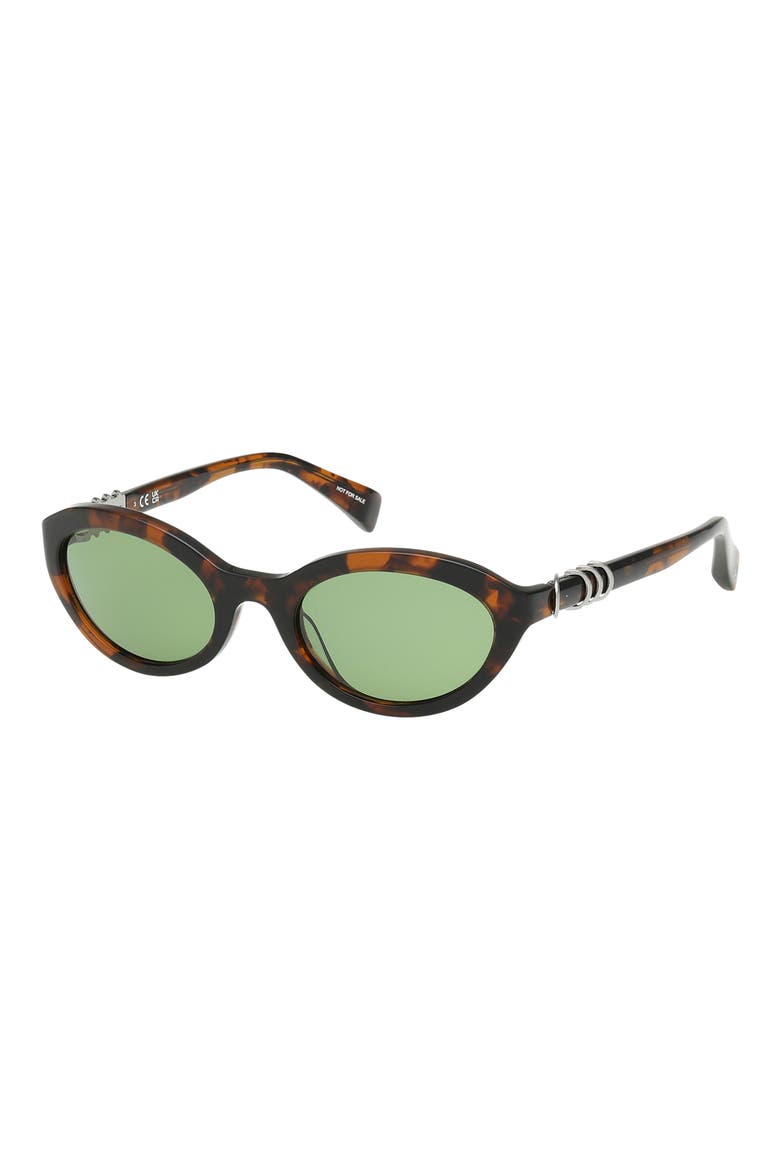 52mm Oval Sunglasses, Alternate, color, BROWN CRYSTAL TORT/ GREEN