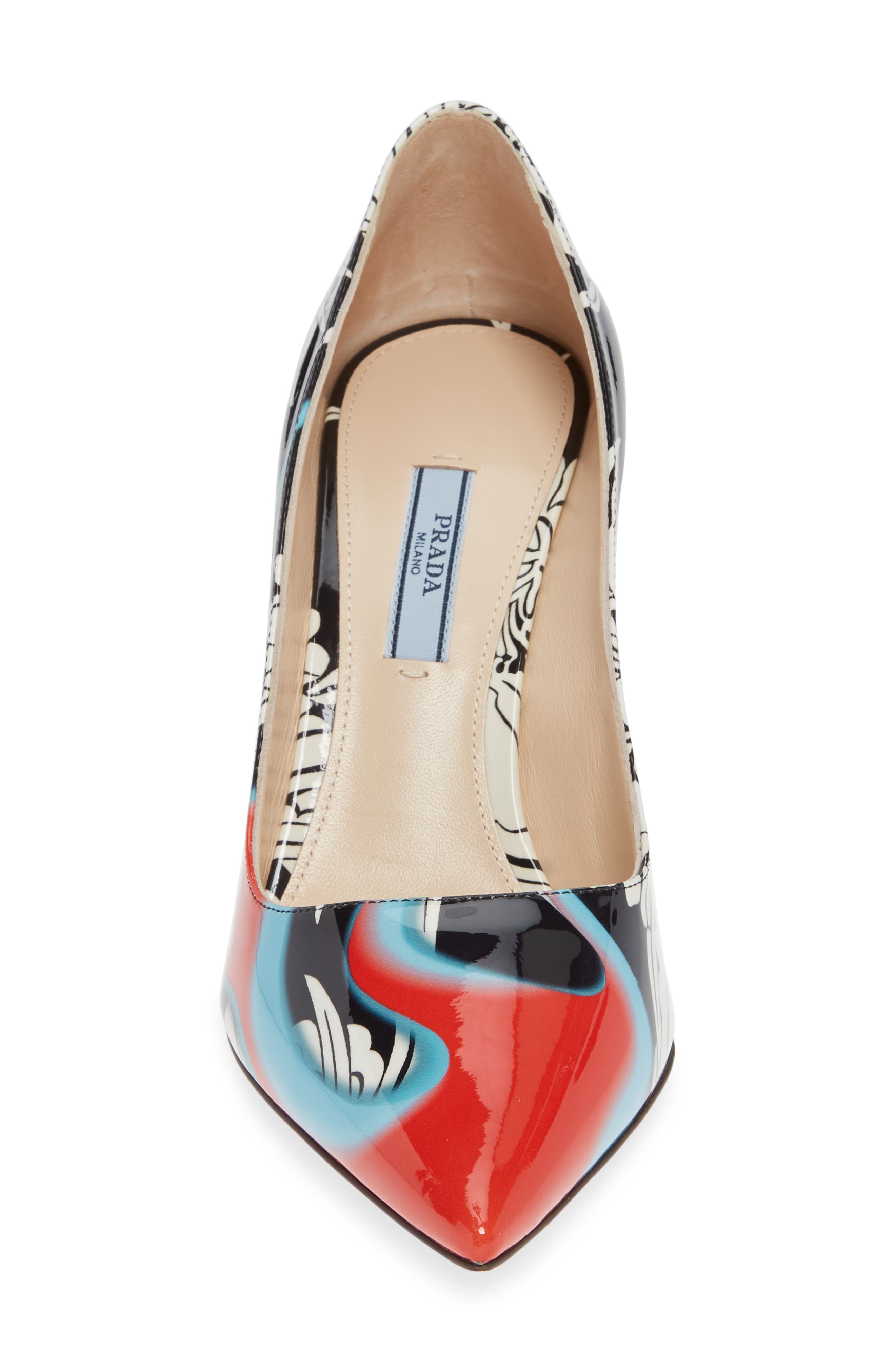 Prada Print Pointy Toe Pump, Alternate, color, 