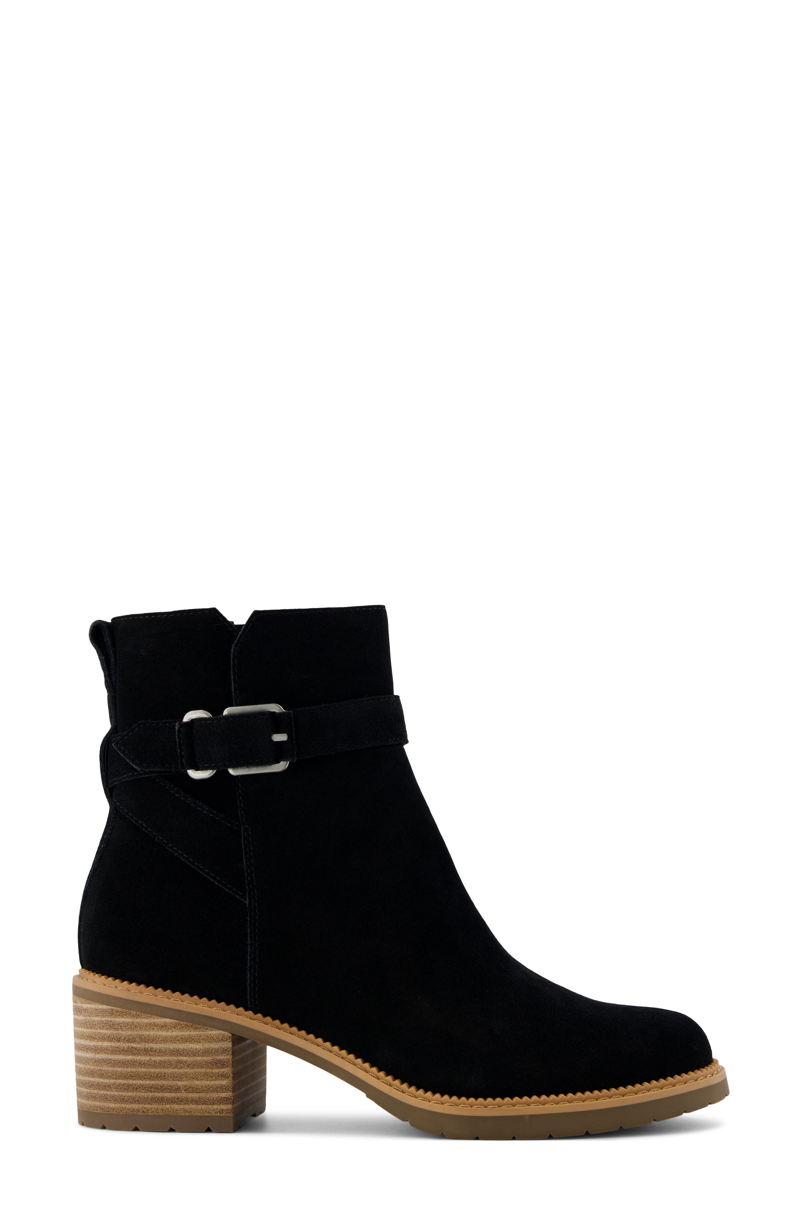 TOMS Hailey Buckle Bootie, Alternate, color, Black