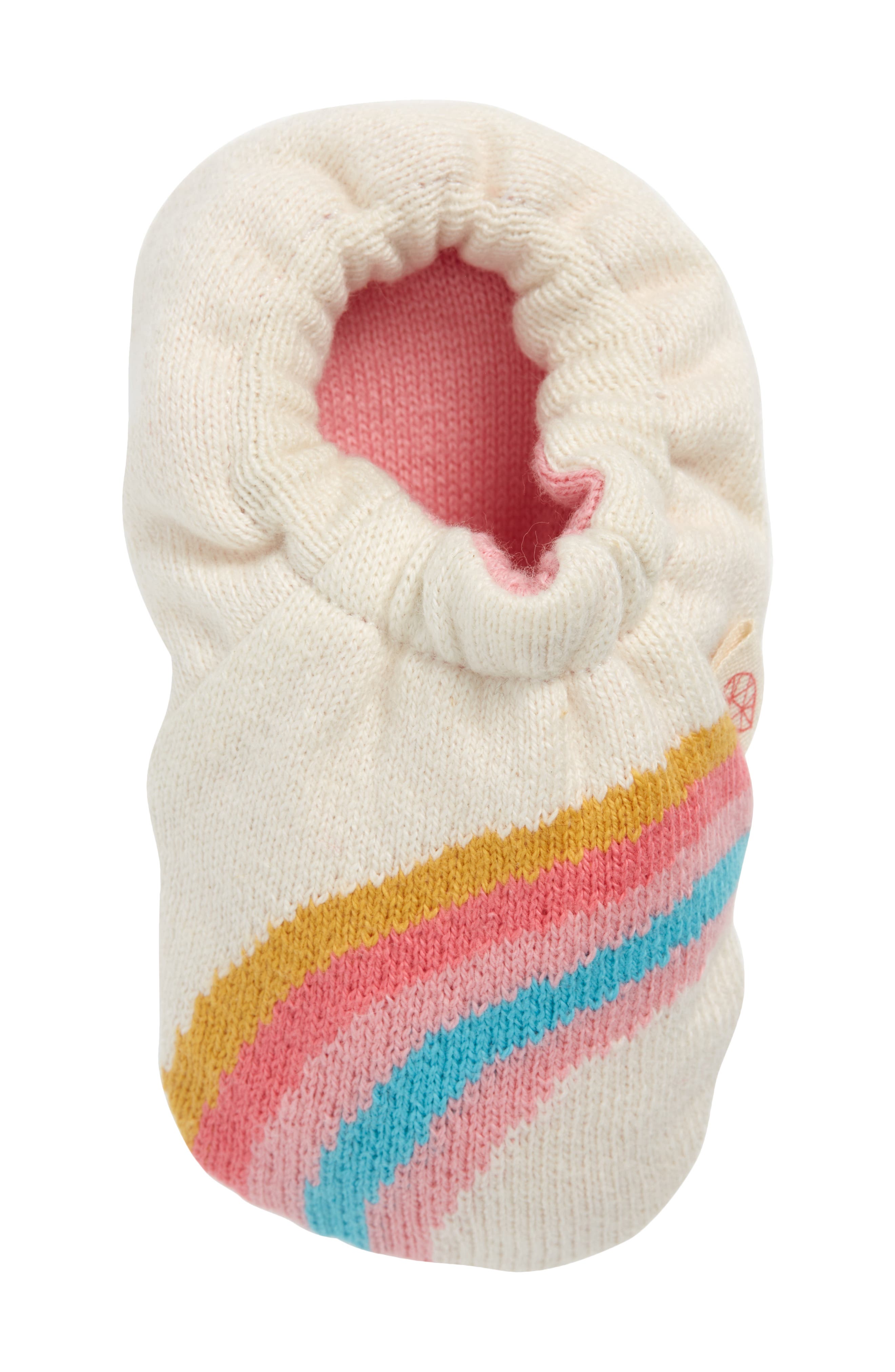 Rainbow Knit Crib Shoe, Alternate, color, PINK