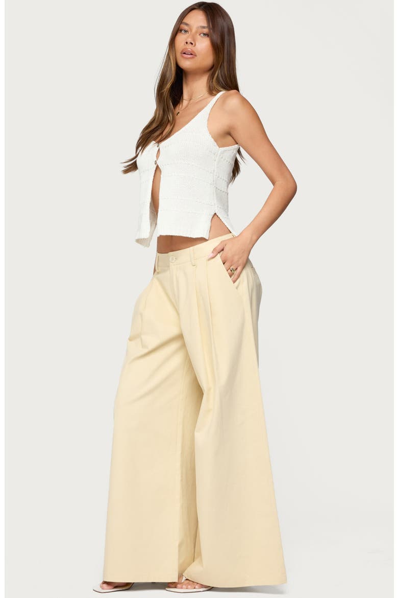 Mikinley Split Front Cotton Tank Top, Alternate, color, WHITE