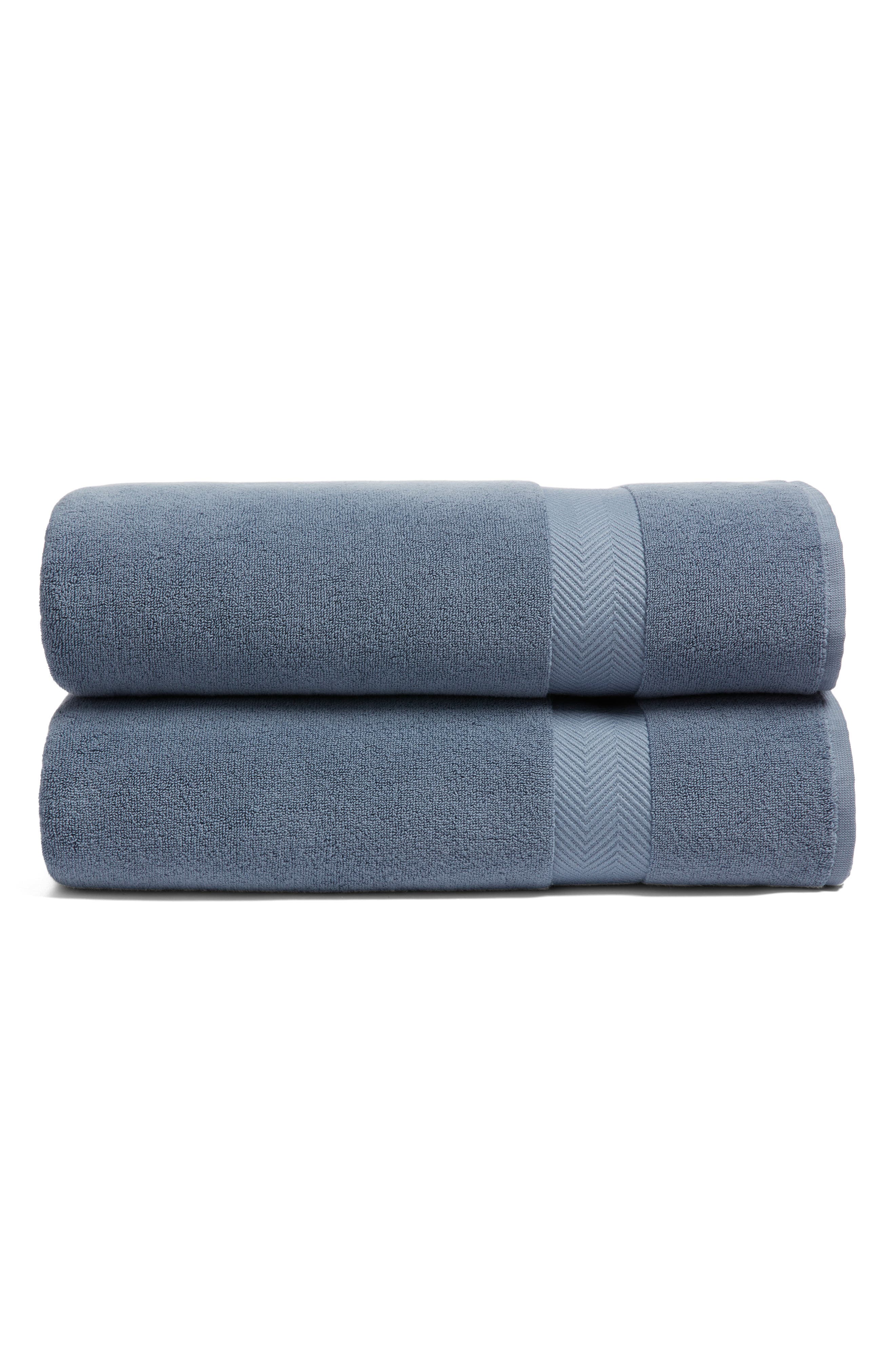 Nordstrom Organic Hydrocotton Set of 2 Bath Sheets - Blue Chip, Bath Sheet