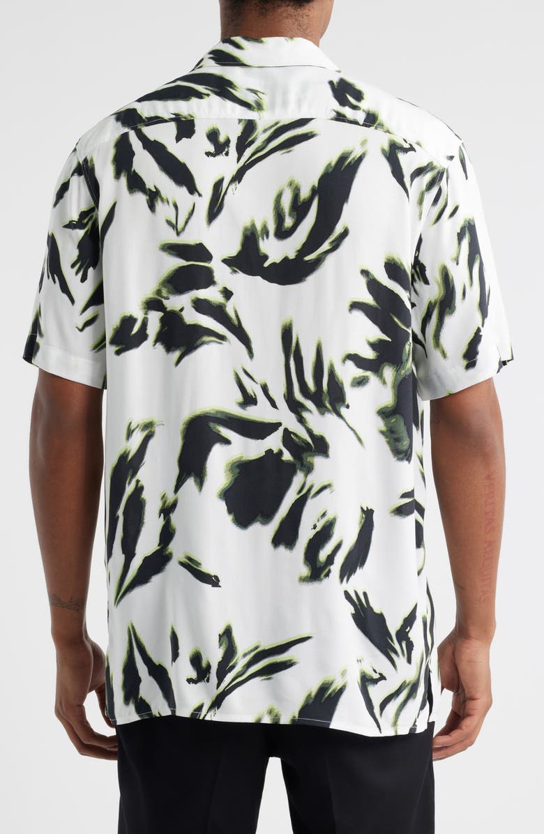 Open Edit Abstract Floral Camp Shirt, Alternate, color, White Floral Blur