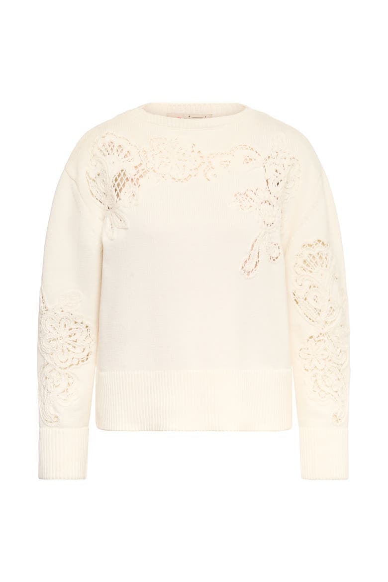 Cotton Pullover With Embroidery, Main, color, White
