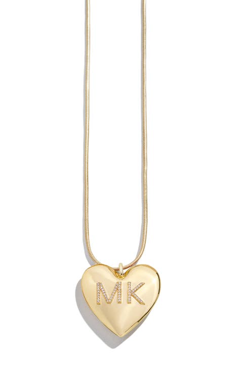Custom Initial Enamel Heart Pendant