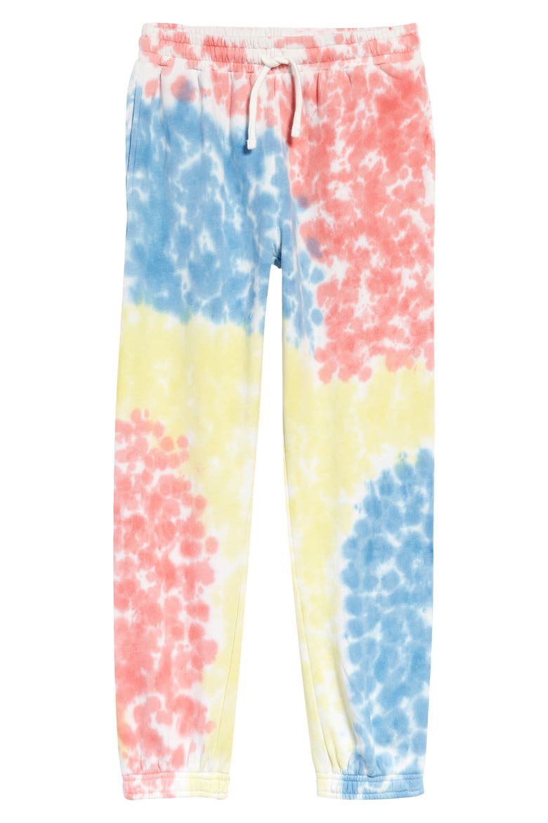 Kids' Old School Tie Dye Joggers, Main, color, BLUE LAKE- PINK TIE DYE