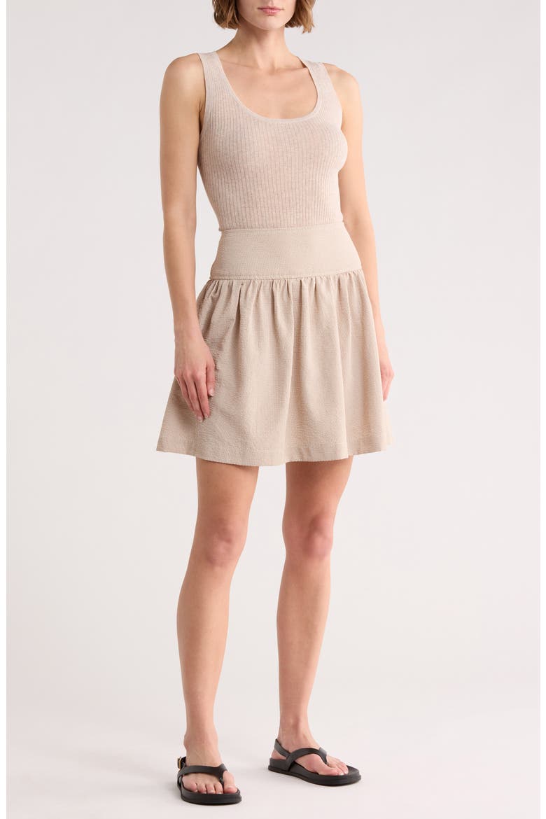 Textured Miniskirt, Main, color, CREAM/ MOCHA