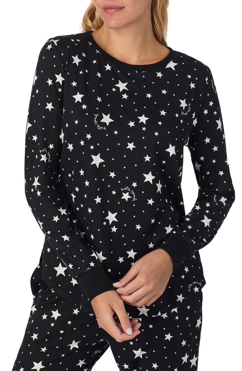 Kate Spade New York print pajamas, Alternate, color, Black Print