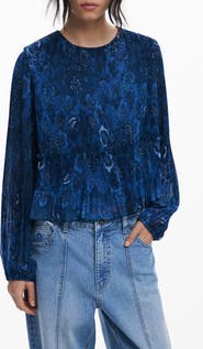 Desigual Pleated Floral Print Shirt