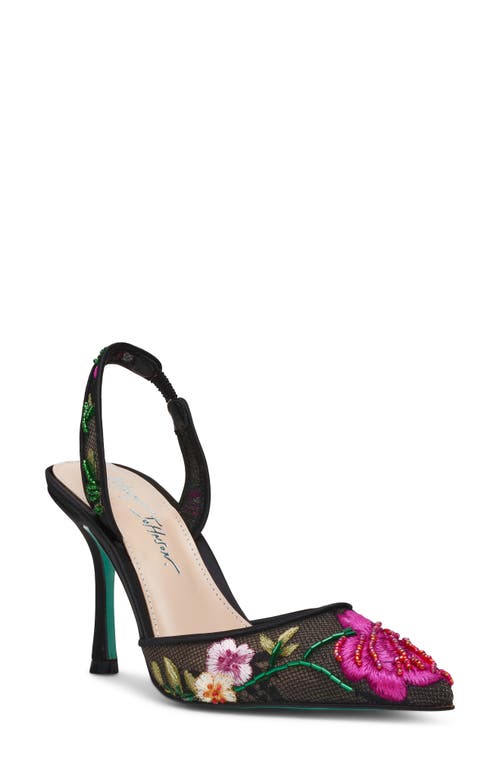 Betsey Johnson April Pointed Toe Slingback Pump In Multi