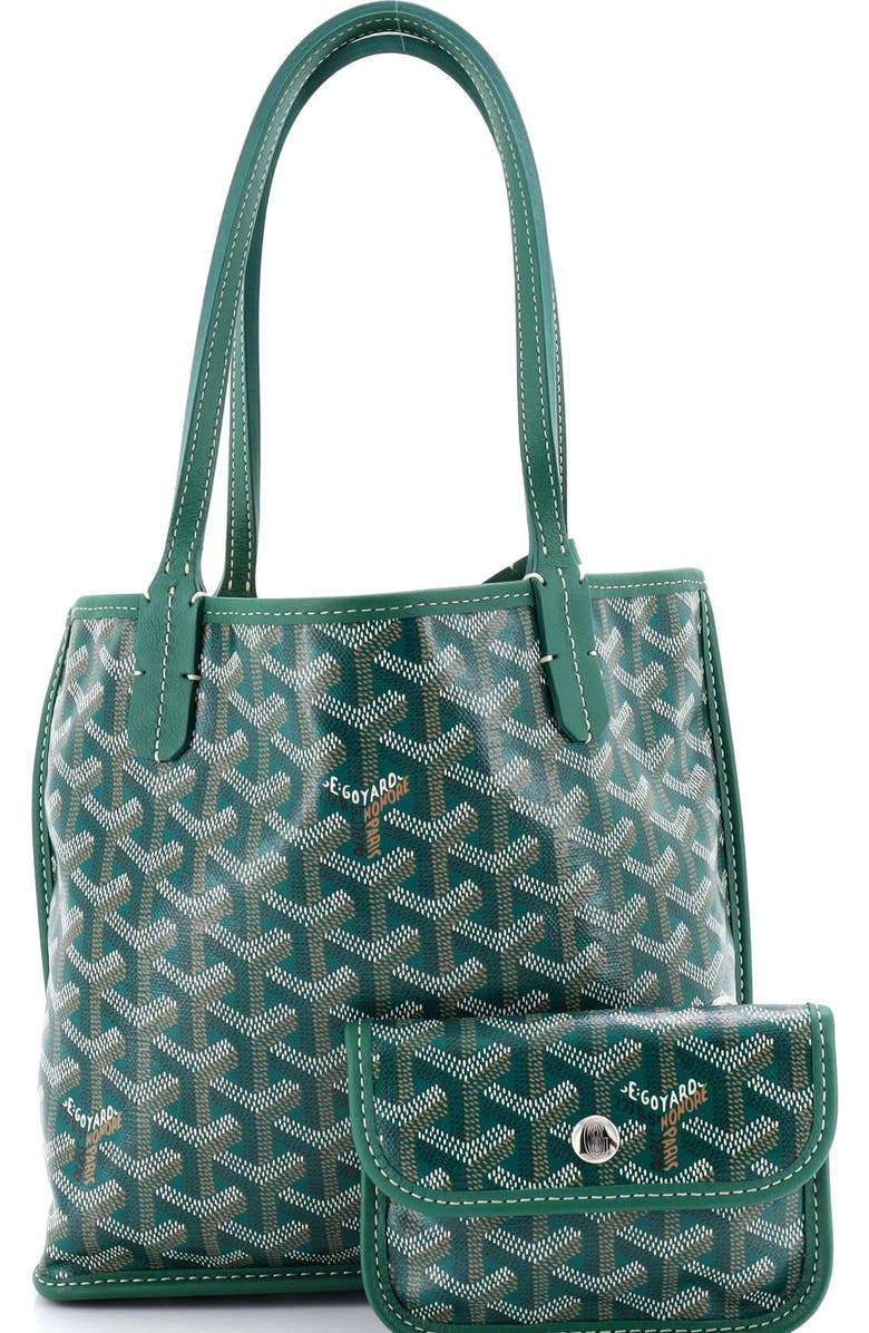 Pre-Owned Goyard Anjou Reversible Tote Coated Canvas Mini, Alternate, color, Green