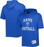 Mitchell & Ness Men's Mitchell & Ness Royal Los Angeles Rams Washed Short Sleeve Pullover Hoodie