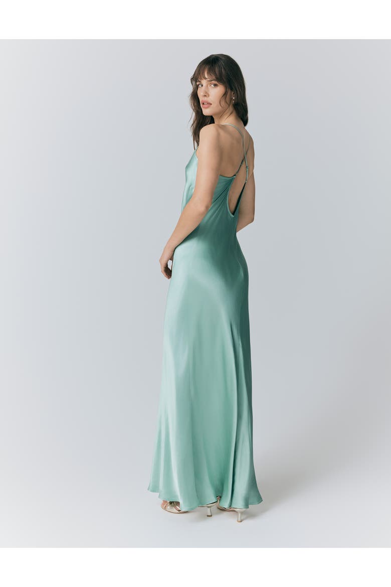 Kallie Satin Maxi Slip Dress, Alternate, color, Pastel Green