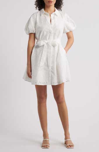 Sam Edelman Puff Sleeve Eyelet Shirtdress