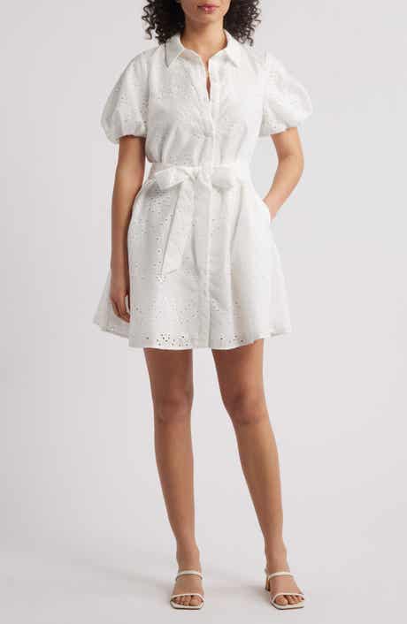 Sam Edelman Puff Sleeve Eyelet Shirtdress