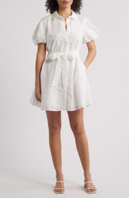 Sam Edelman Puff Sleeve Eyelet Shirtdress