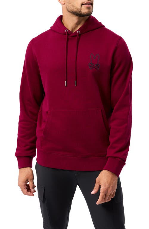 Psycho Bunny Hamilton Logo Fleece Hoodie in Crimson 