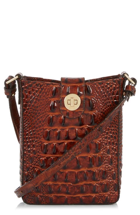 Marley Croc Embossed Leather Crossbody Bag