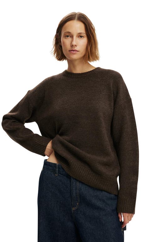 Cotton On Luxe Crew Sweater In Brown