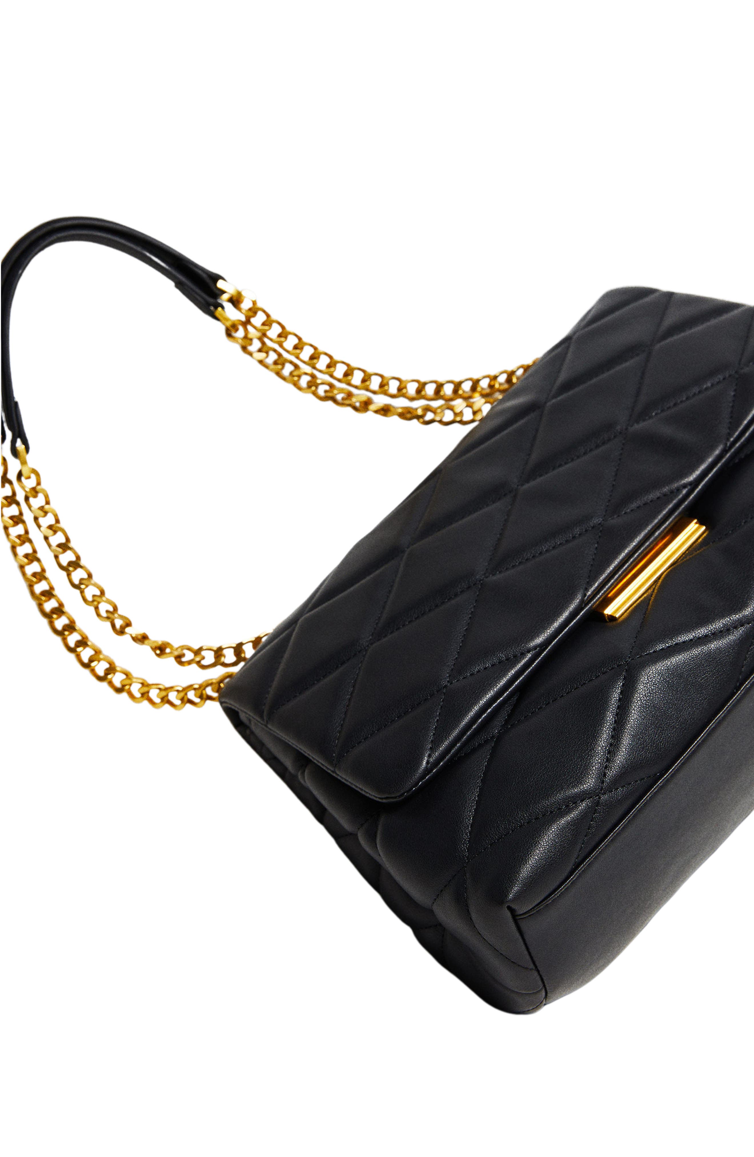 MANGO Quilted Faux Leather Shoulder Bag, Alternate, color, 