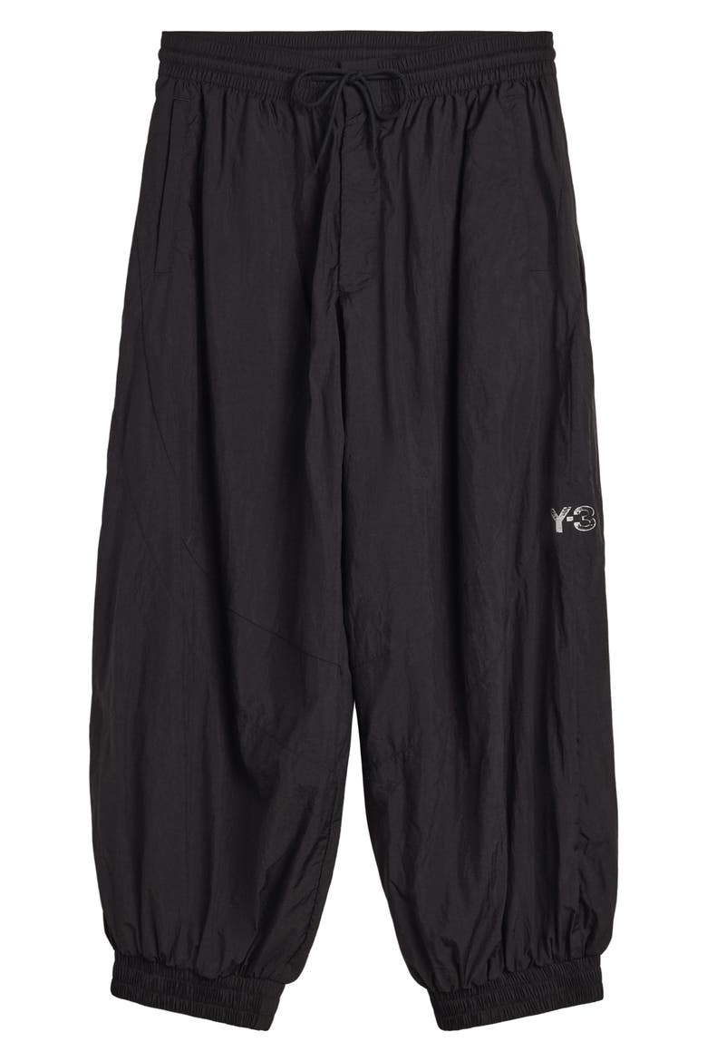 Wide Nylon Track Pants, Main, color, BLACK