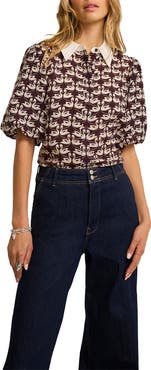 MINT VELVET Swan Print Shirt