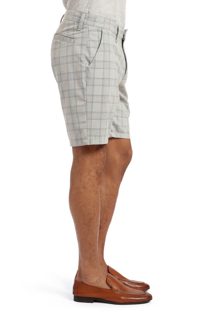 34 Heritage Arizona Check Slim Fit Flat Front Chino Shorts, Alternate, color, Grey/ Blue Checked