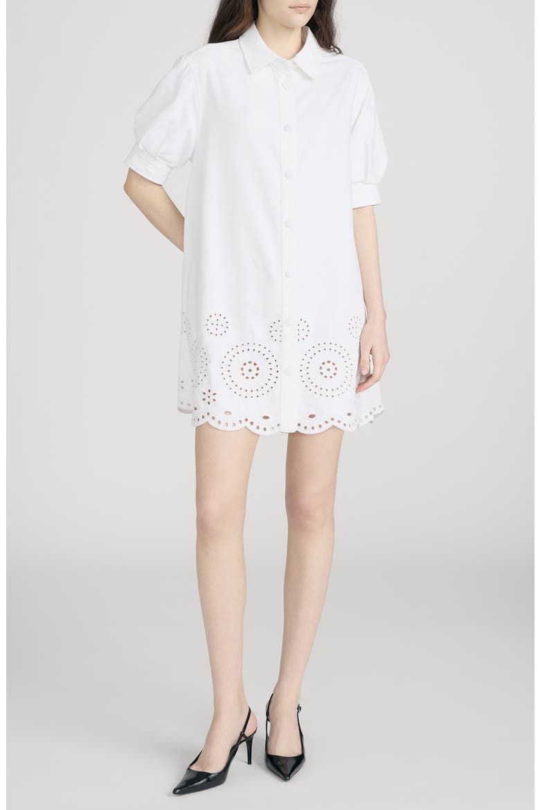 The Eyelet Play Shirtdress, Main, color, WHITE
