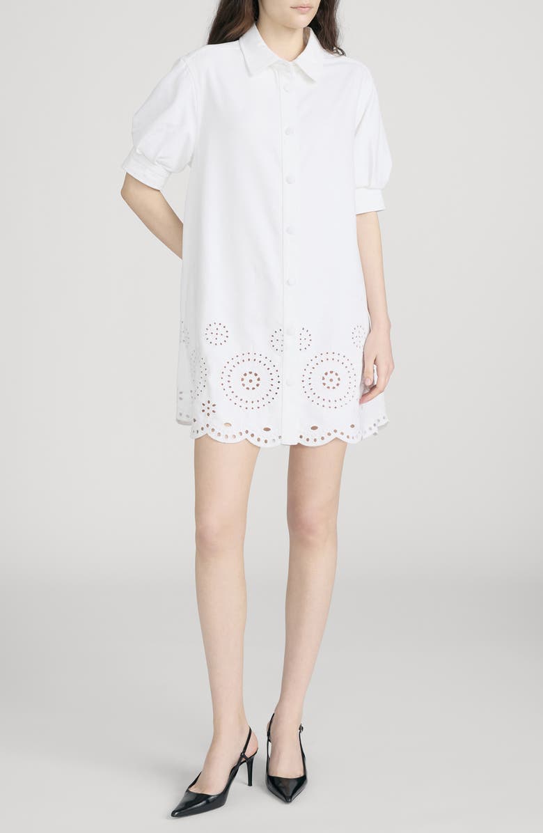 FRAME The Eyelet Play Shirtdress, Main, color, White