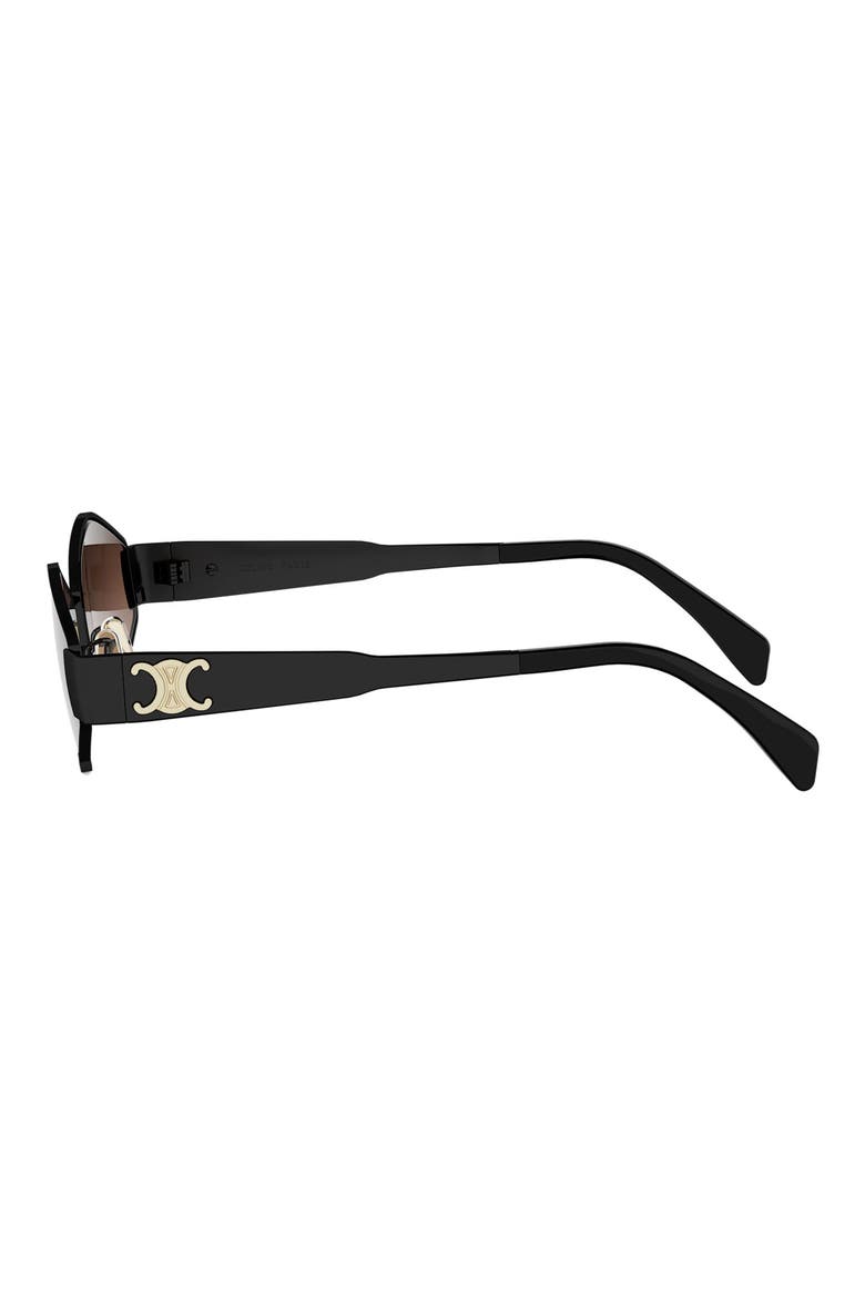 Triomphe 54mm Geometric Sunglasses, Alternate, color, SHINY BLACK / GRADIENT BROWN