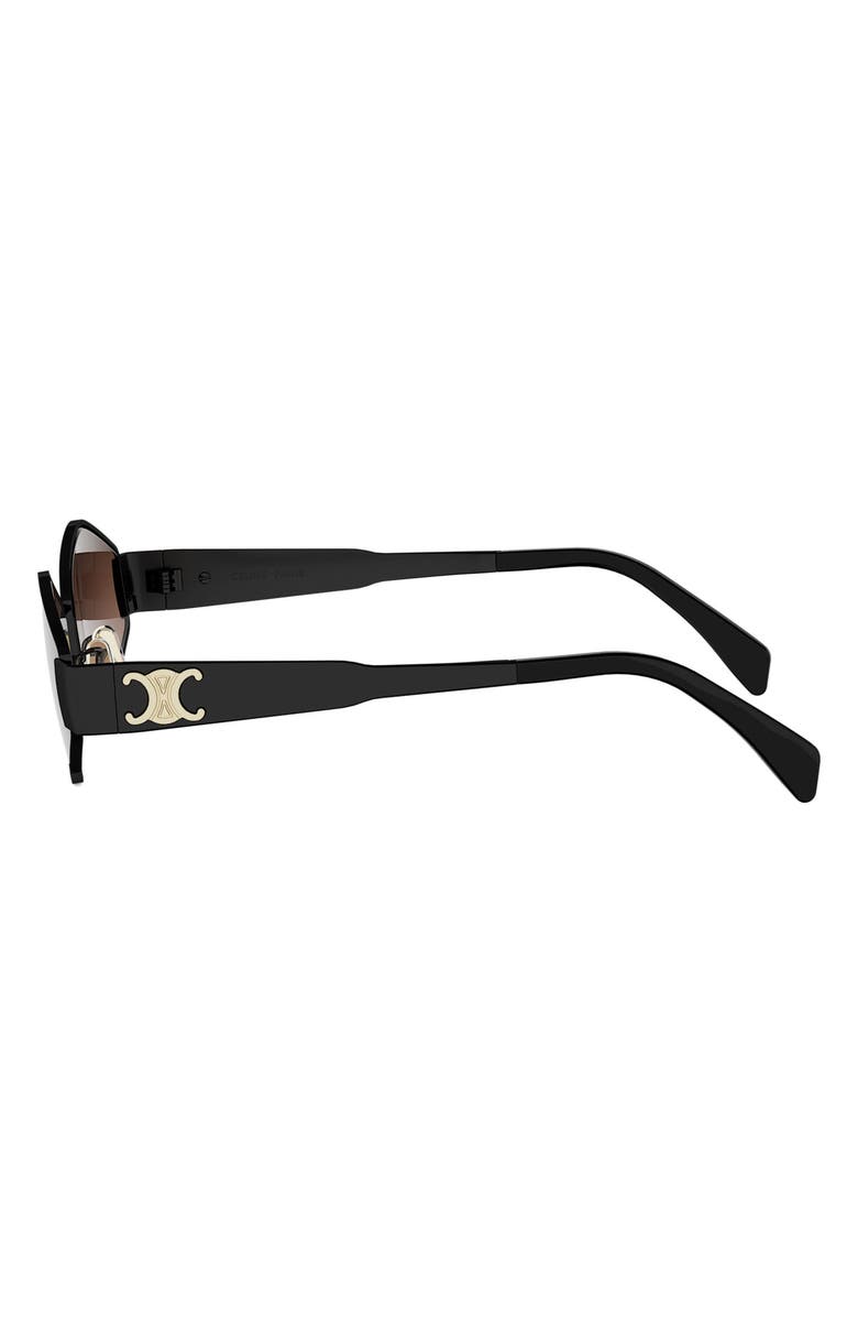 CELINE Triomphe 54mm Geometric Sunglasses, Alternate, color, Shiny Black / Gradient Brown