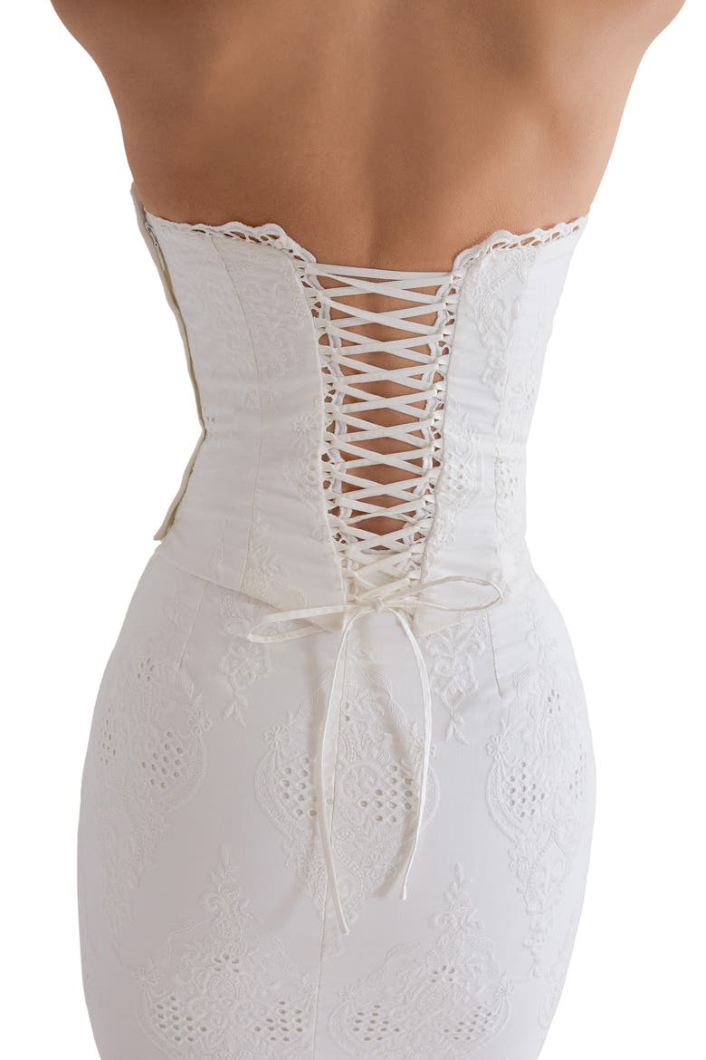 Livie Broderie Anglaise Strapless Top, Alternate, color, WHITE
