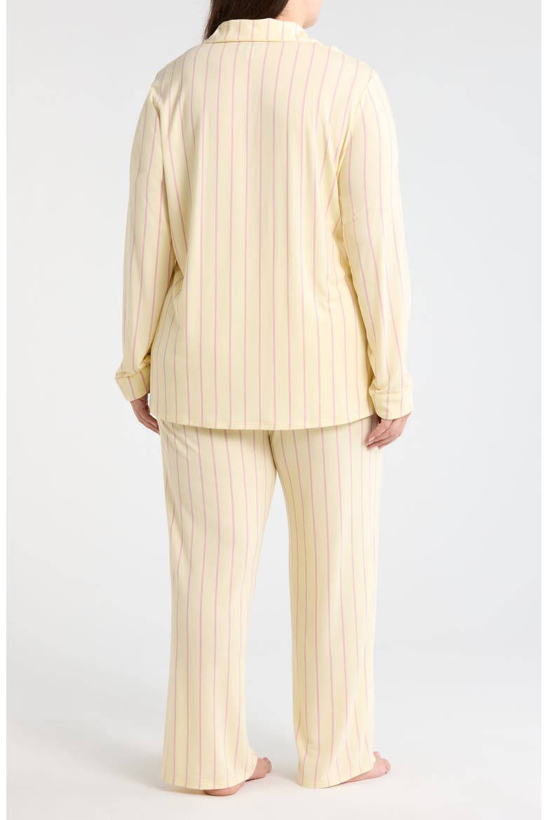 Moonlight Eco Knit Pajamas, Alternate, color, YELLOW JANE STRIPE