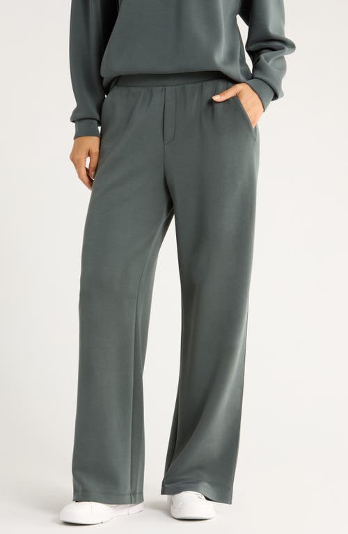Zella Ultrasoft Knit High Waist Straight Leg Pants In Gray