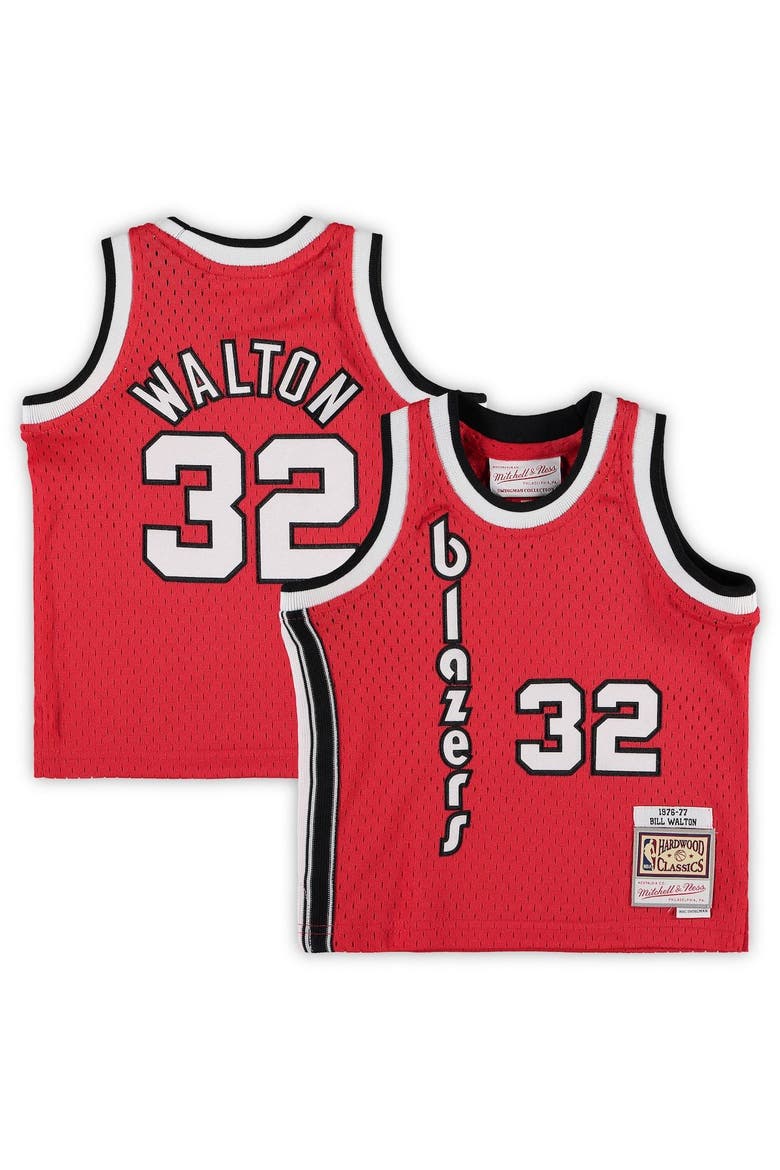 Infant Mitchell & Ness Bill Walton Red Portland Trail Blazers 1976/77 Hardwood Classics Retired Player Jersey, Main, color, RED