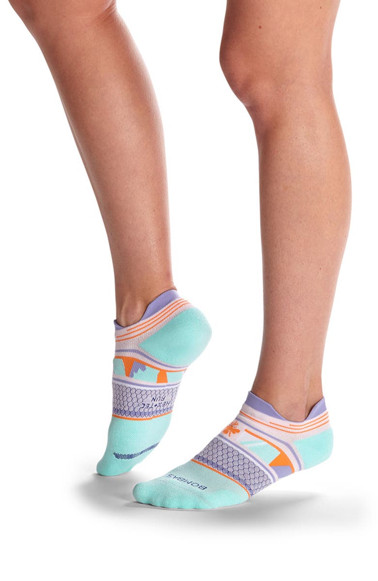 Bombas Abstract Leaf Stripe Running Ankle Socks, Alternate, color, 