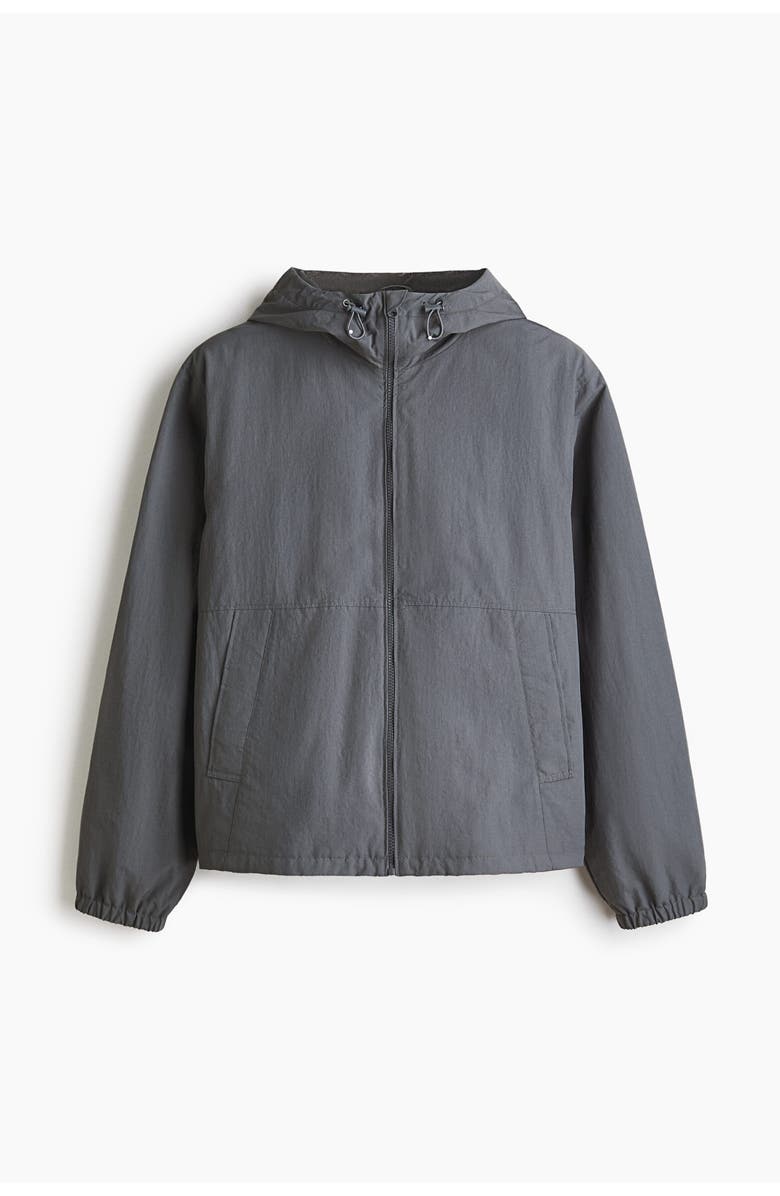 H&M Water-repellent nylon windbreaker, Alternate, color, Gray