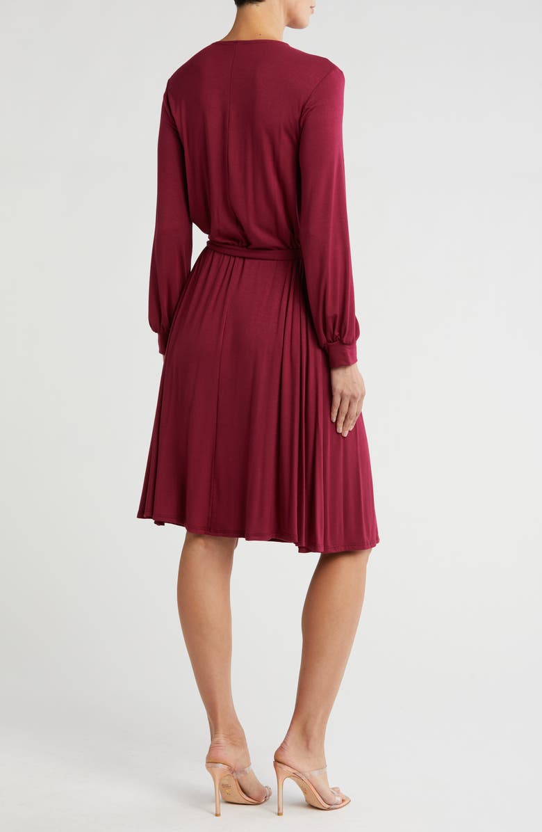 GO COUTURE Long Sleeve A-Line Dress, Alternate, color, Burgundy