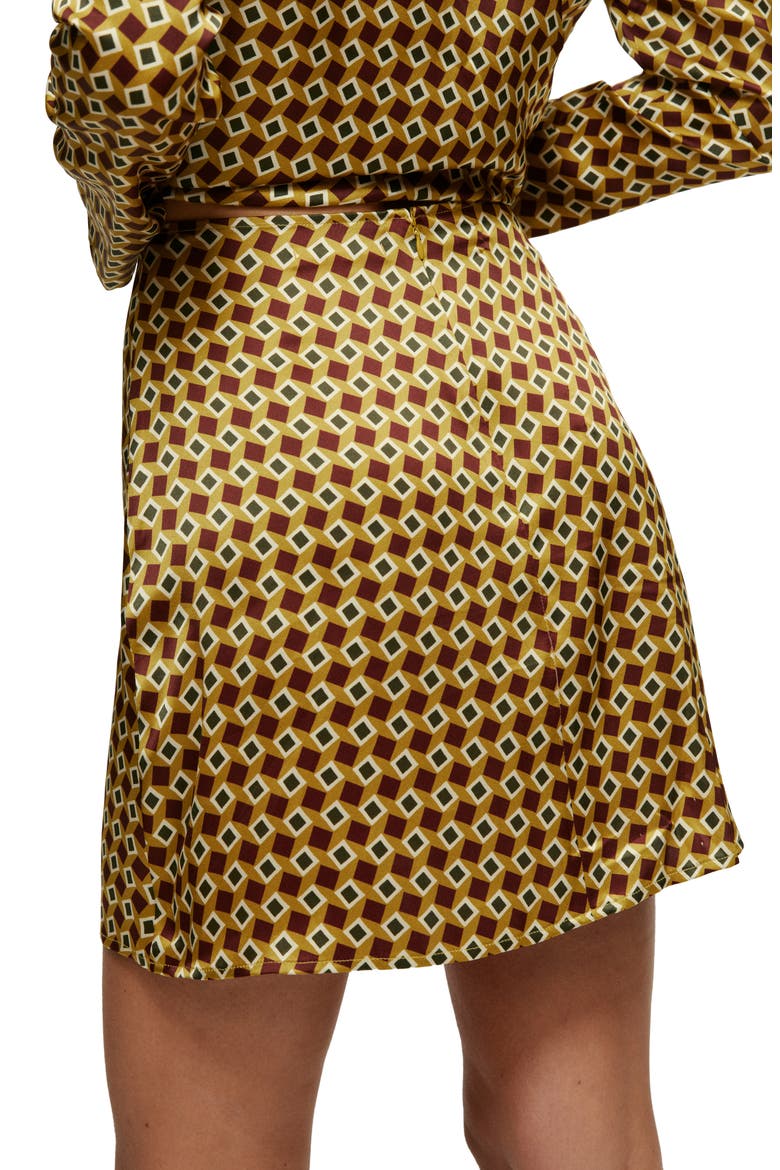 Benson Silk Miniskirt, Alternate, color, MEZZANINE