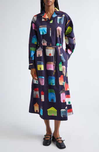 Stine Goya House Print Cotton Shirtdress