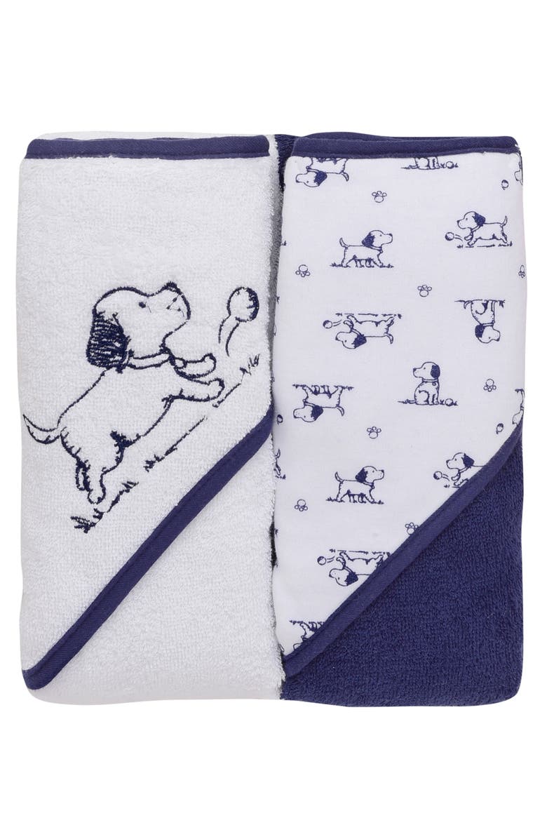 Little Me Cotton Hooded Towel - Pack of 2, Alternate, color,