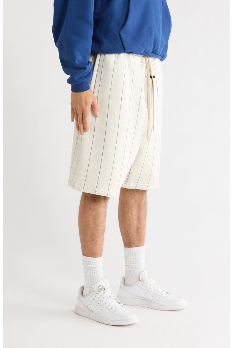 x MLB Dodgers '90s Drawstring Cotton Blend Sweat Shorts, Alternate, color, OATMEAL HEATHER/ PINSTRIPES