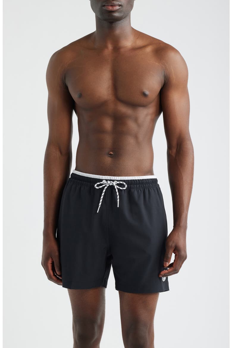 The Capes 5.5-Inch Swim Trunks, Main, color, BLACK - SOLID
