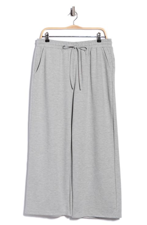 Twill Knit Drawstring Wide Leg Pants